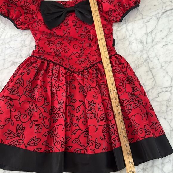 Vintage Girls Bow Poof Sleeve Fancy Dress Sz 8 - Picture 7 of 9